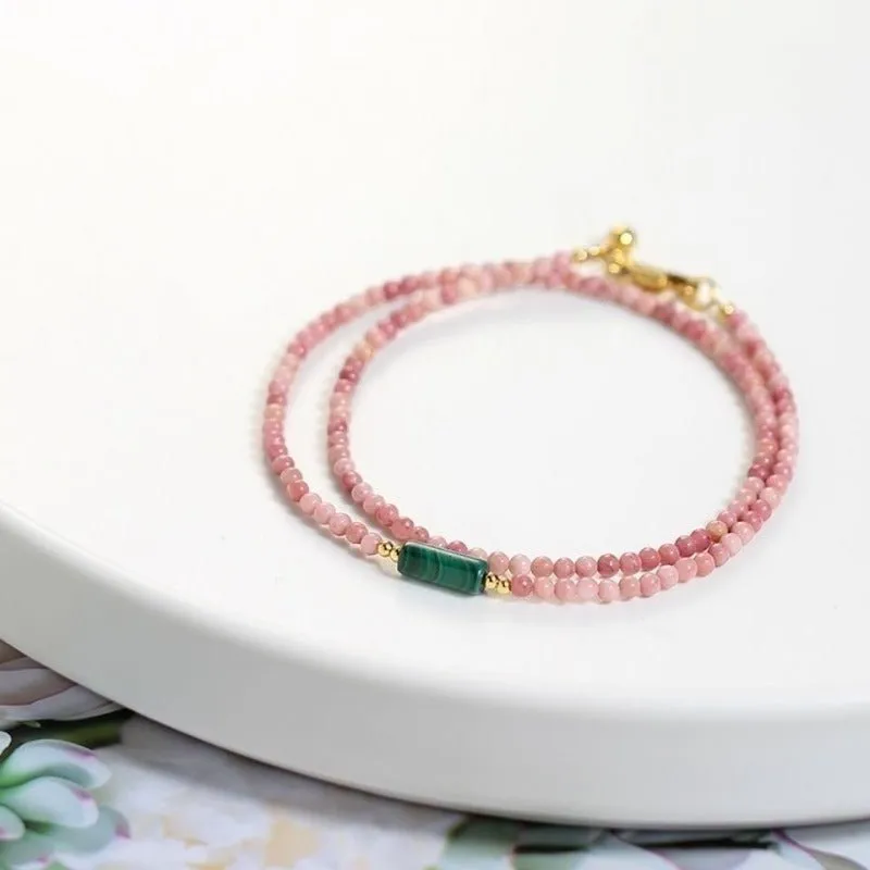 Natural Green Beads Necklace Women Anniverssary Jewelry
