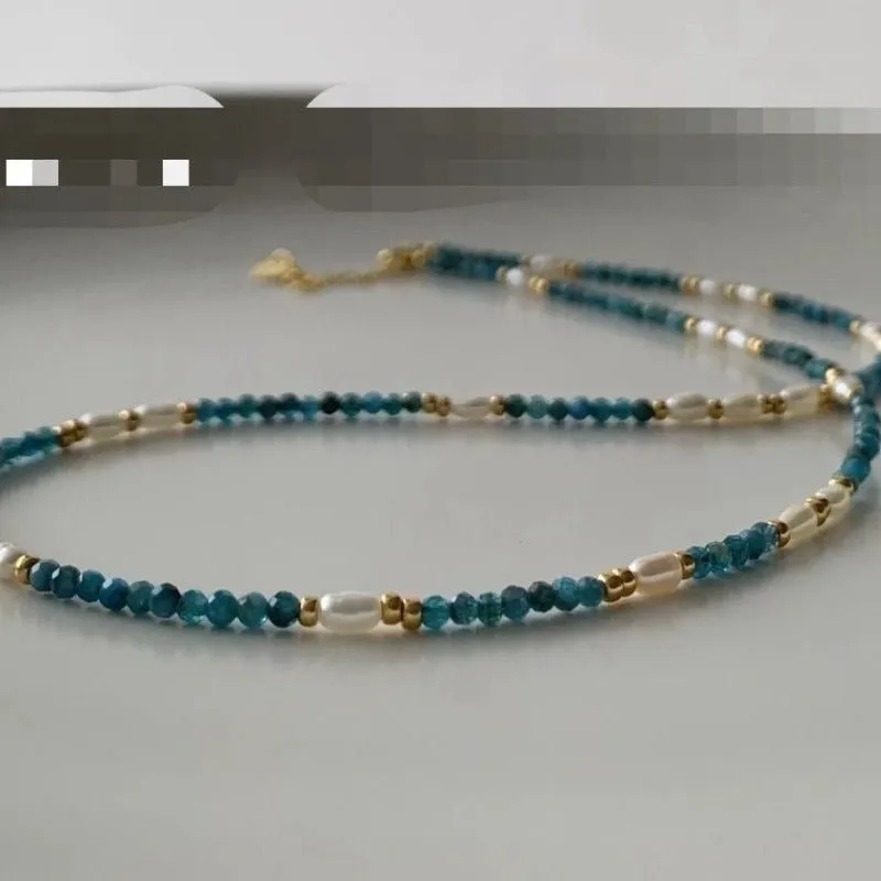 Natural Green Beads Necklace Women Anniverssary Jewelry