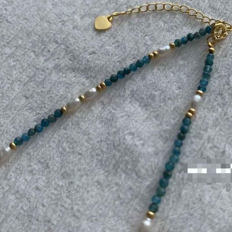 Natural Green Beads Necklace Women Anniverssary Jewelry