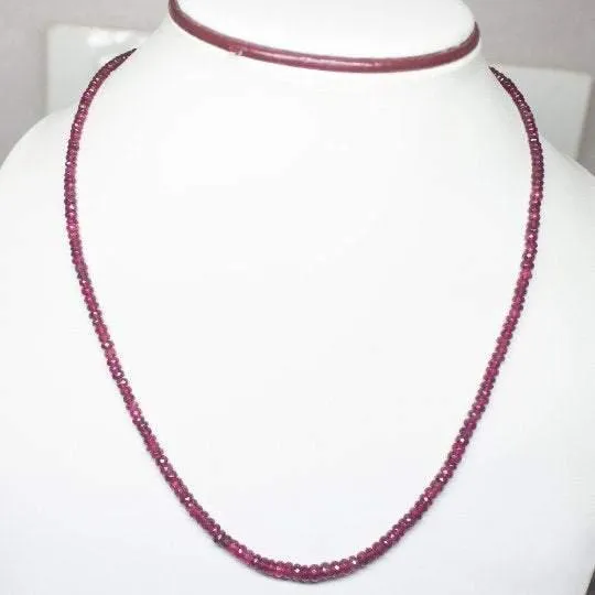 Natural Pink Tourmaline Faceted Rondelle Beads Necklace 3mm 4mm 21inches