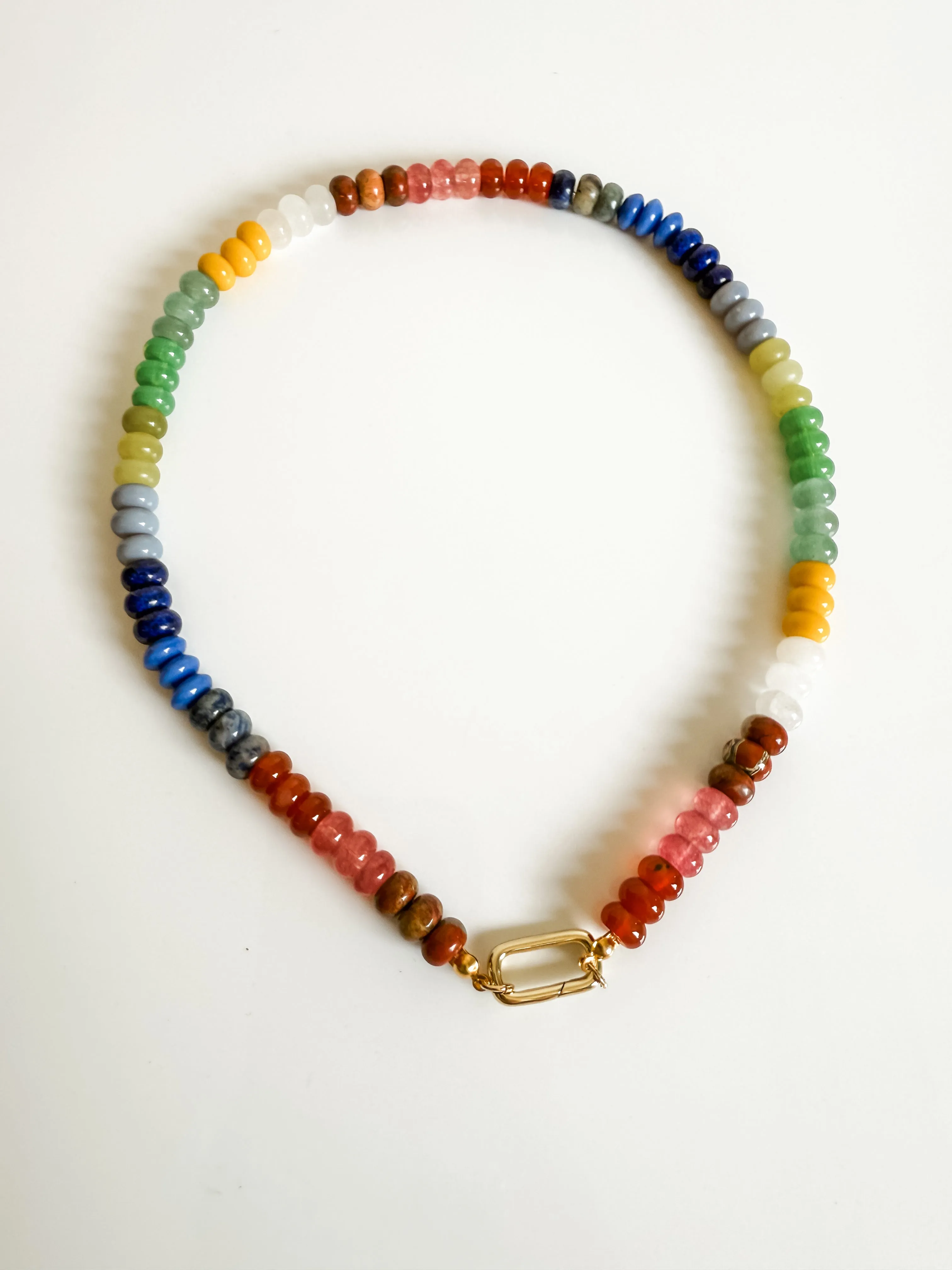 Natural rainbow candy gem necklace