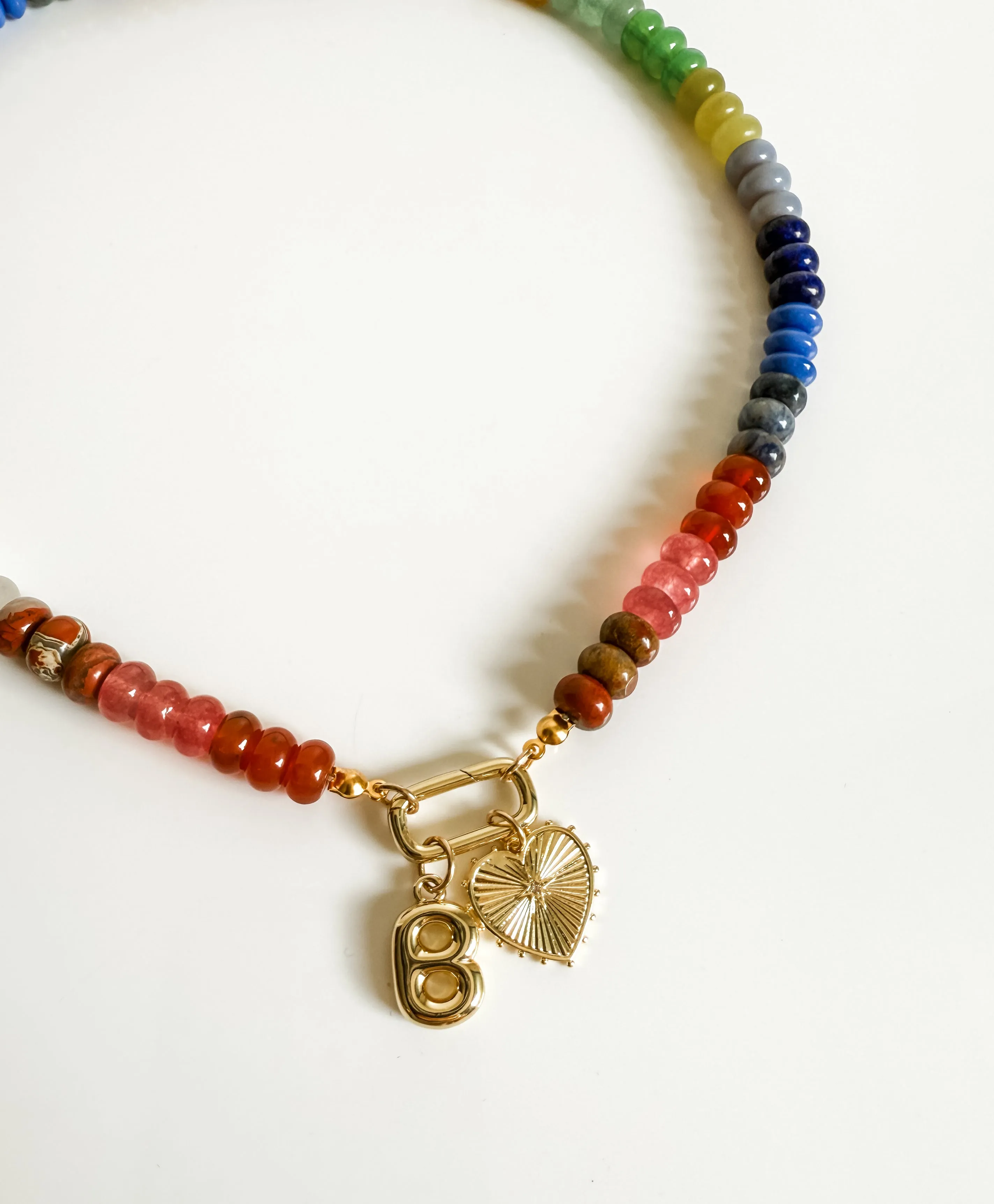 Natural rainbow candy gem necklace