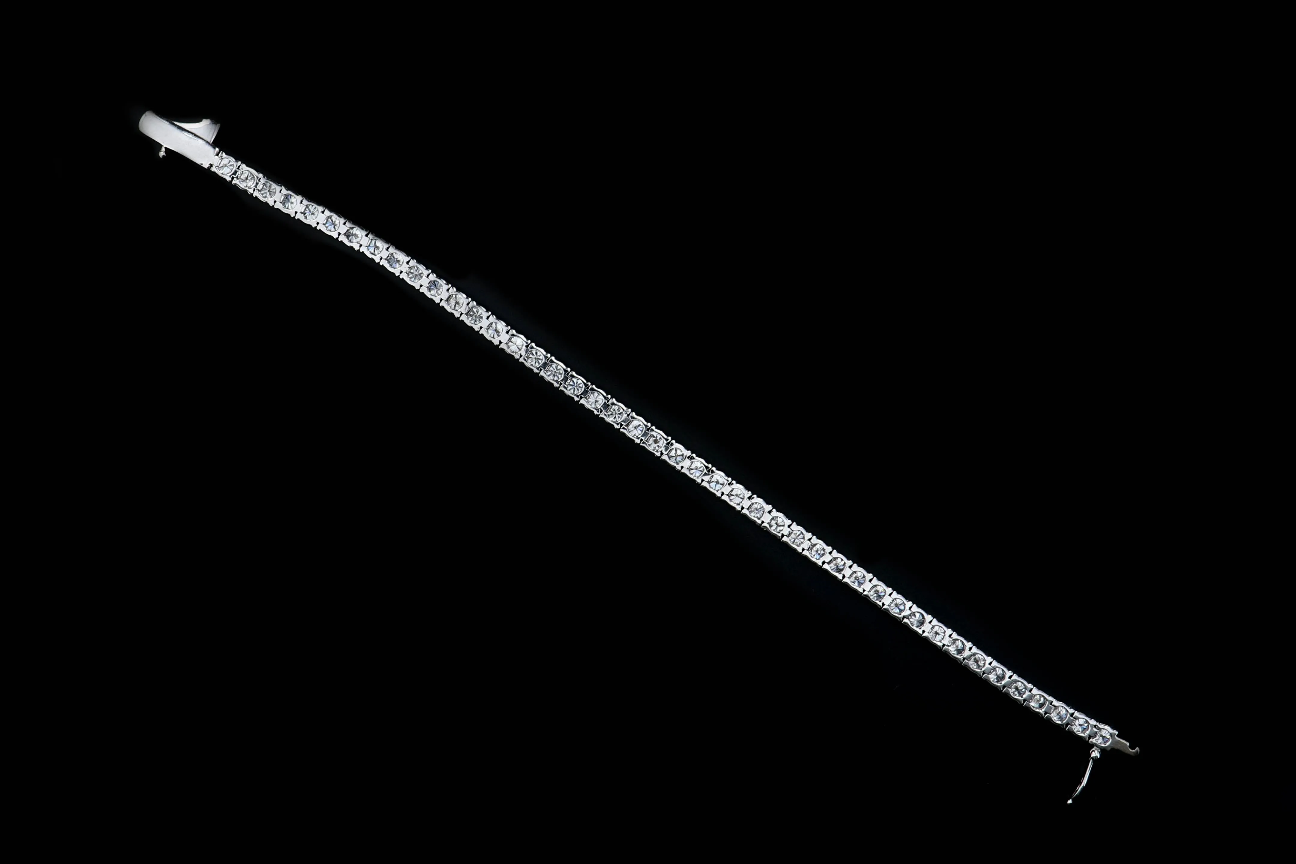 New 14K White Gold 7.68 Carat Diamond Tennis Bracelet
