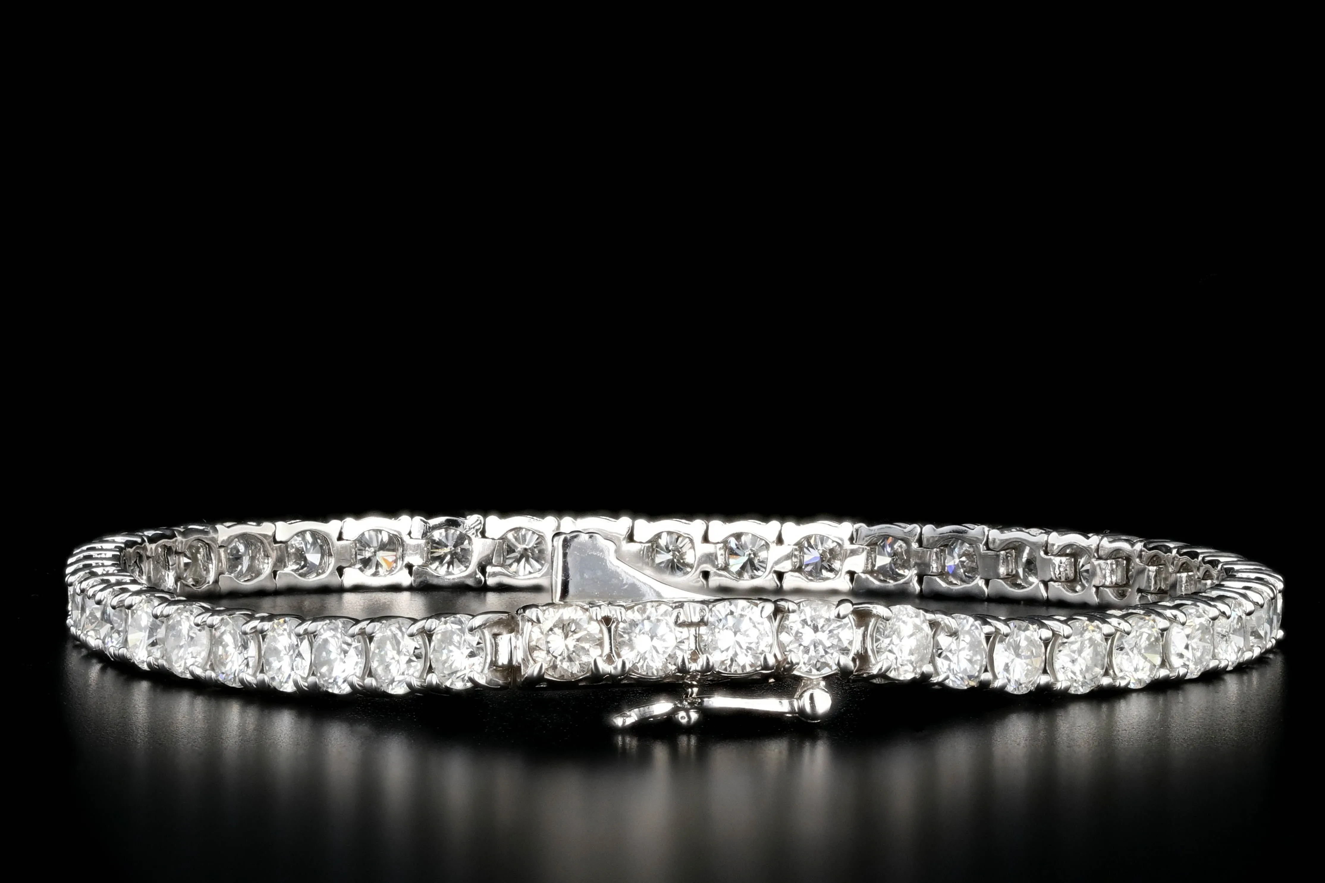 New 14K White Gold 7.68 Carat Diamond Tennis Bracelet