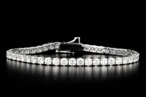New 14K White Gold 7.68 Carat Diamond Tennis Bracelet