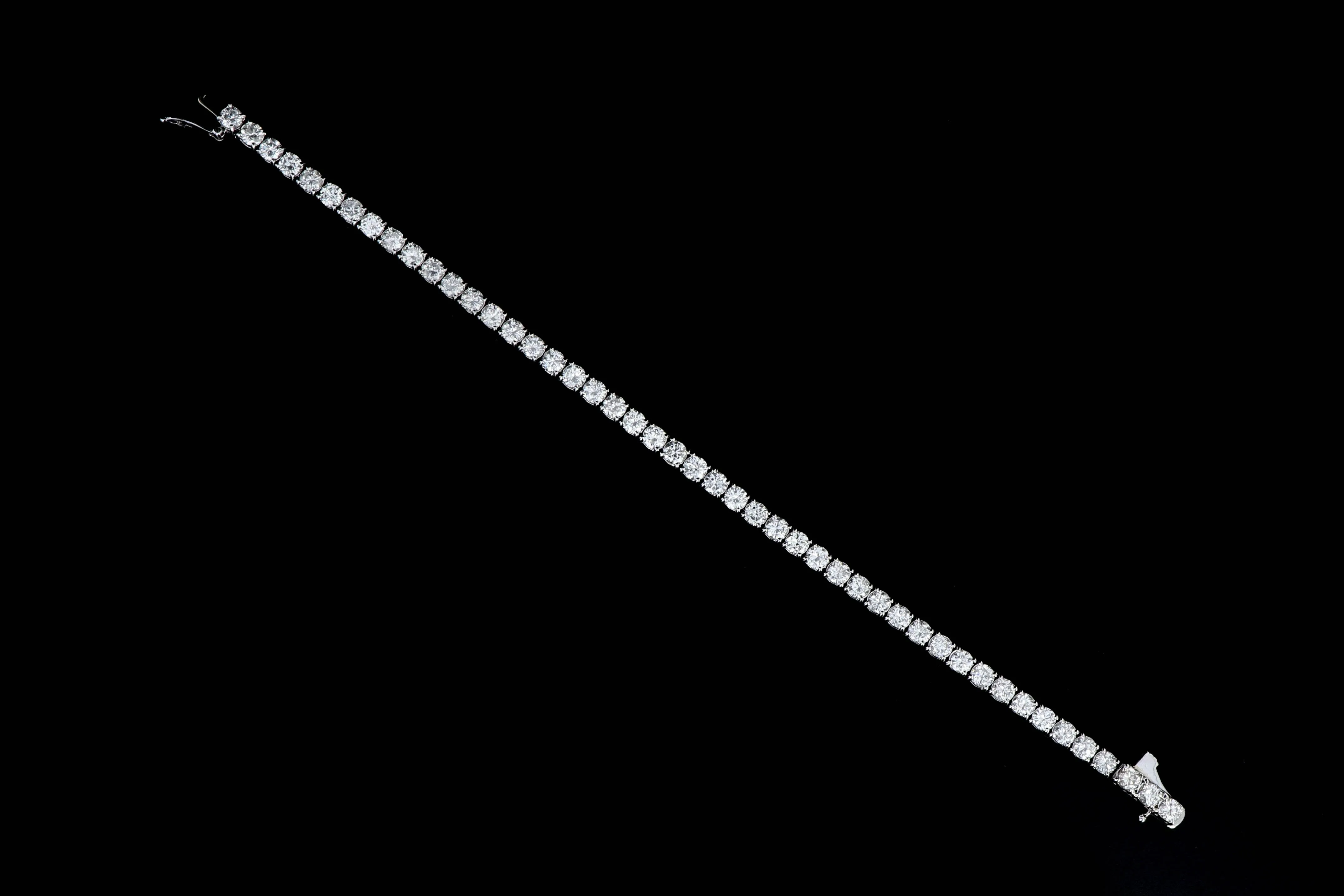 New 14K White Gold 7.68 Carat Diamond Tennis Bracelet