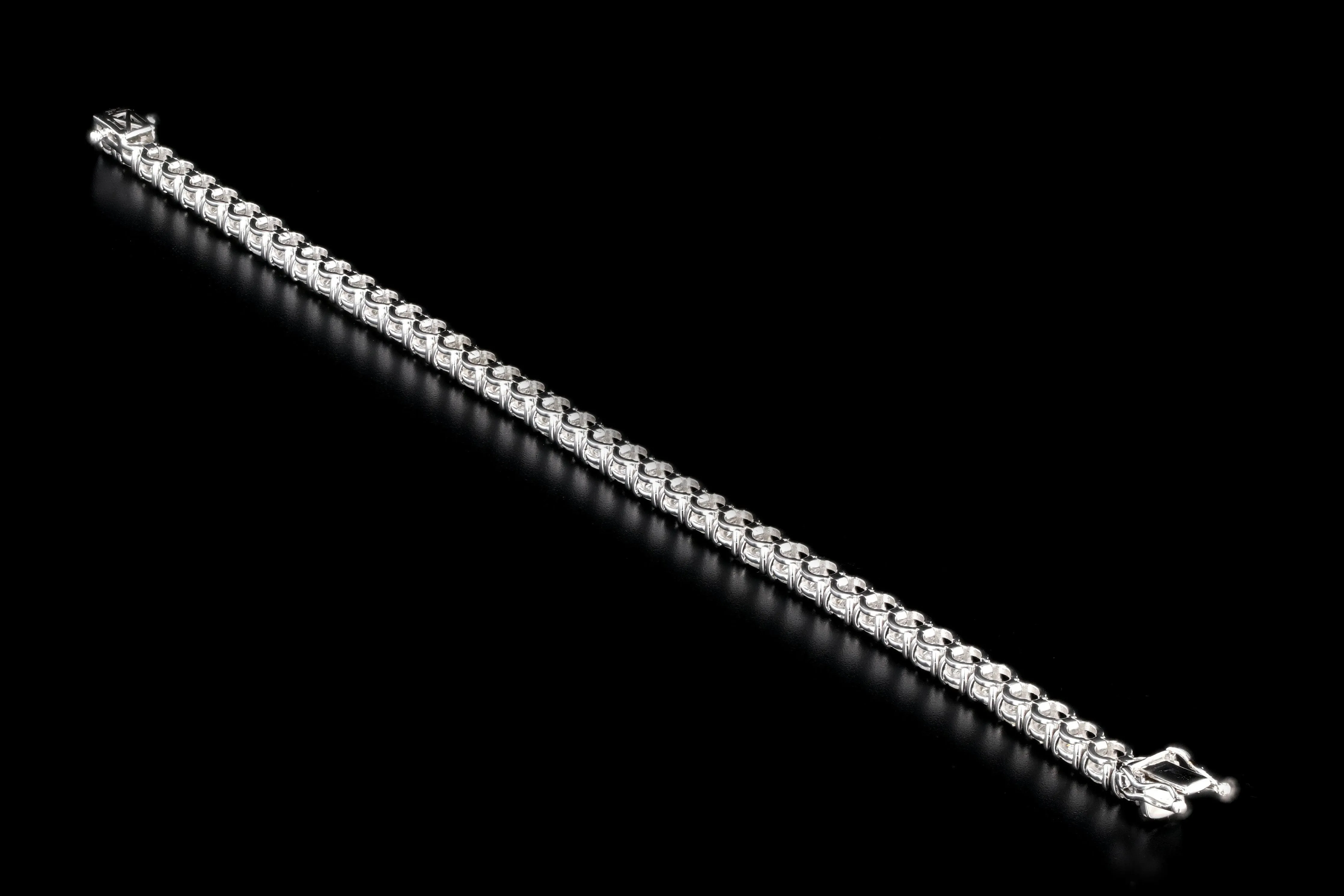 New 14K White Gold 9.17 Carat Diamond Tennis Bracelet