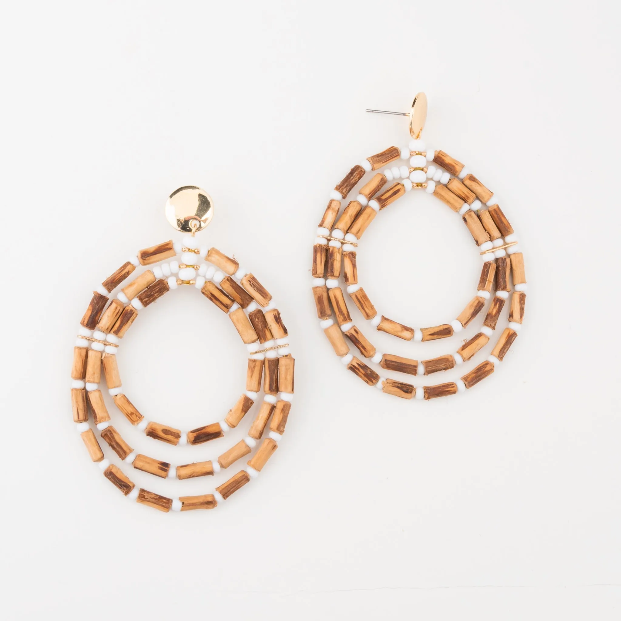Nyra Mango Wood Hoop Earrings