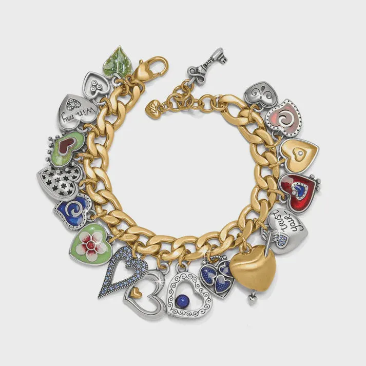 One Heart Color Charm Bracelet