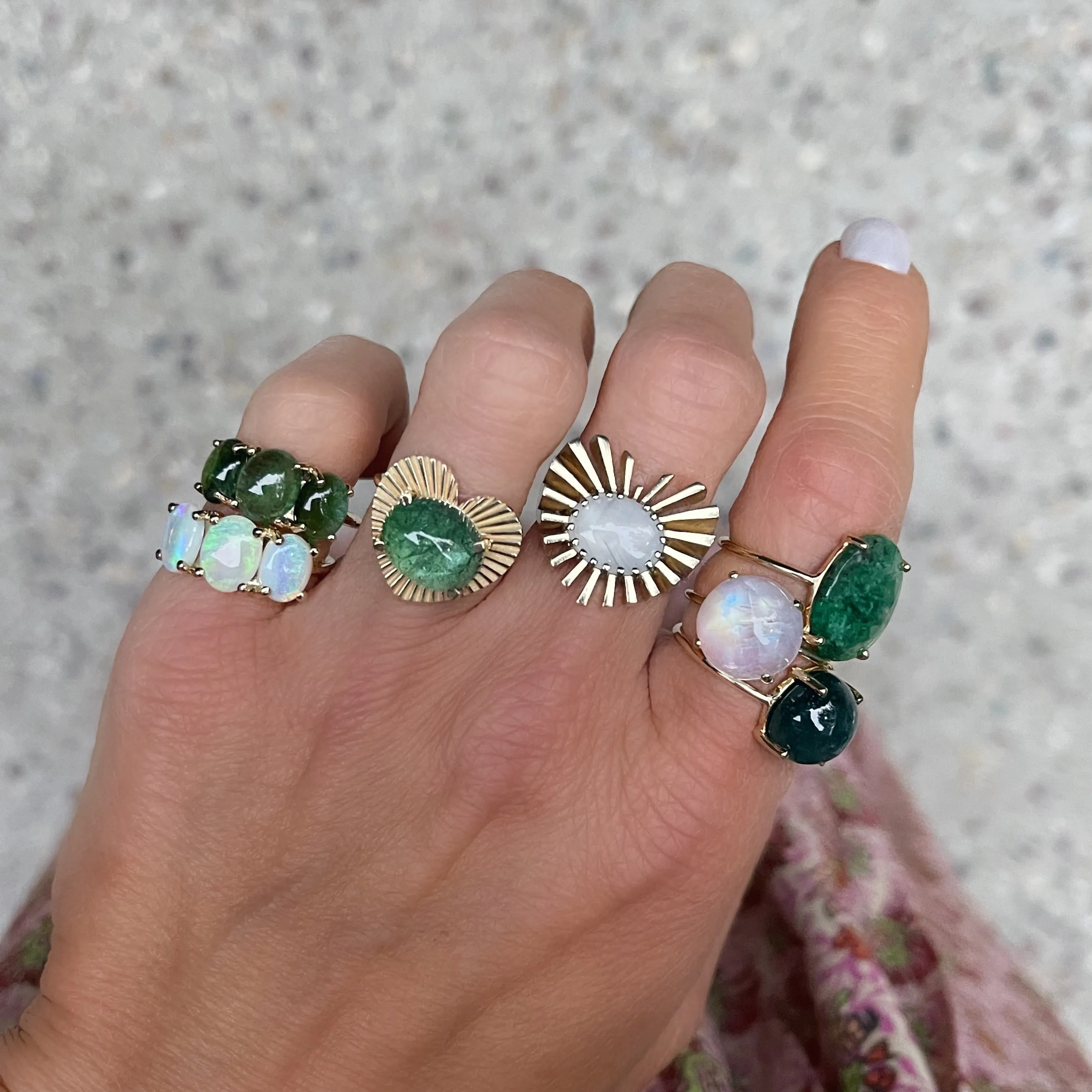One of a Kind Oval Shape Emerald Ring