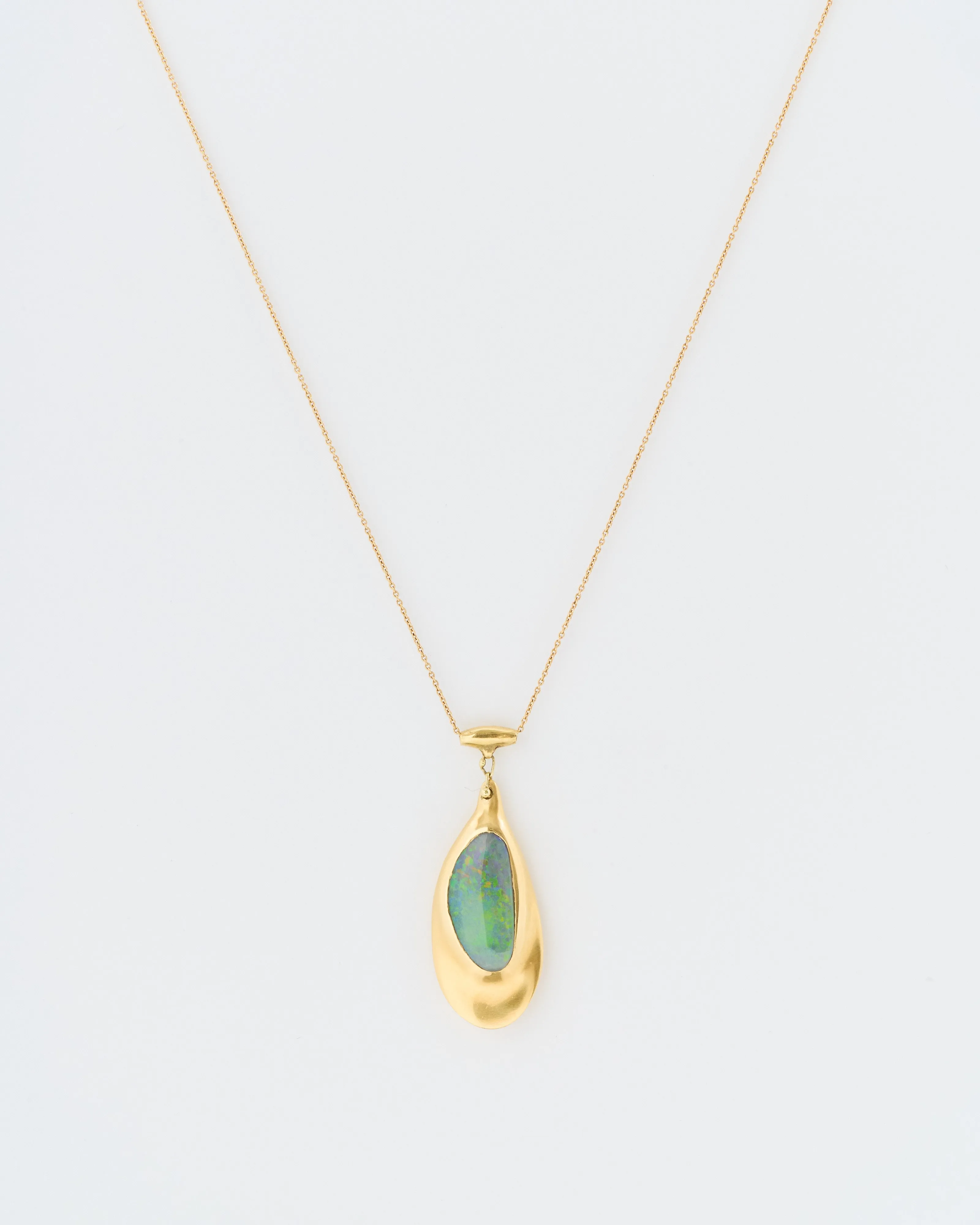 opal 18k holder bead pendant necklace