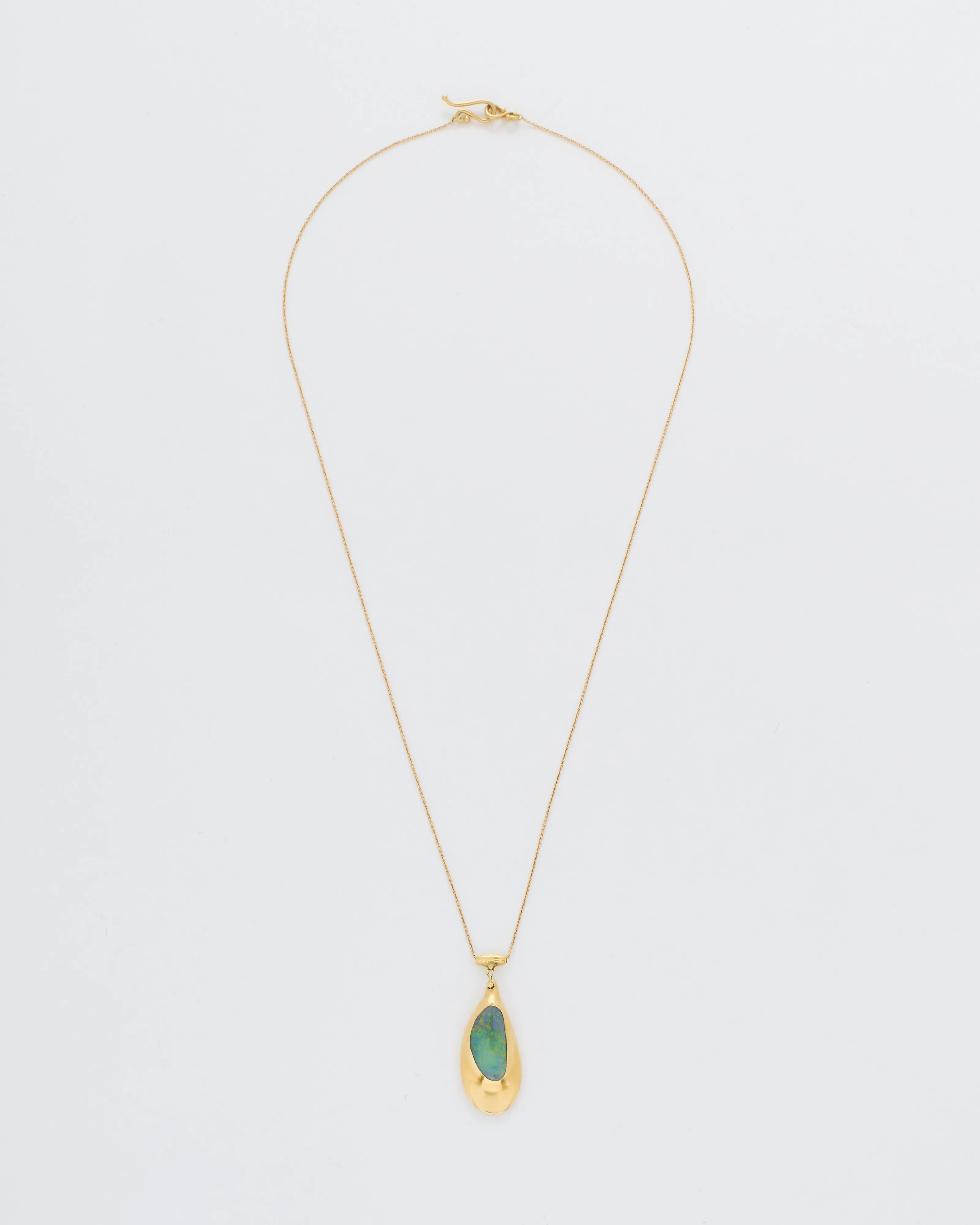 opal 18k holder bead pendant necklace