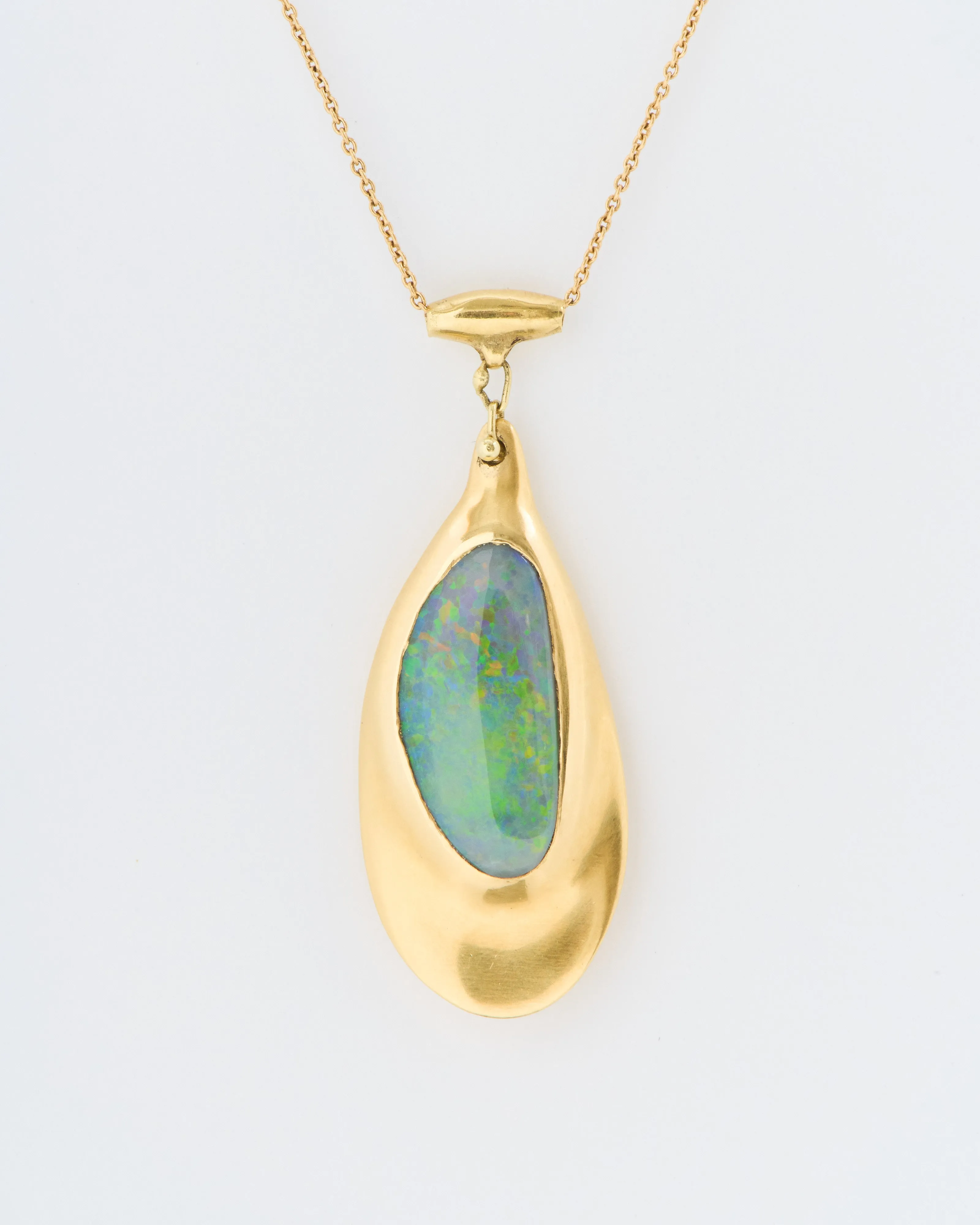 opal 18k holder bead pendant necklace