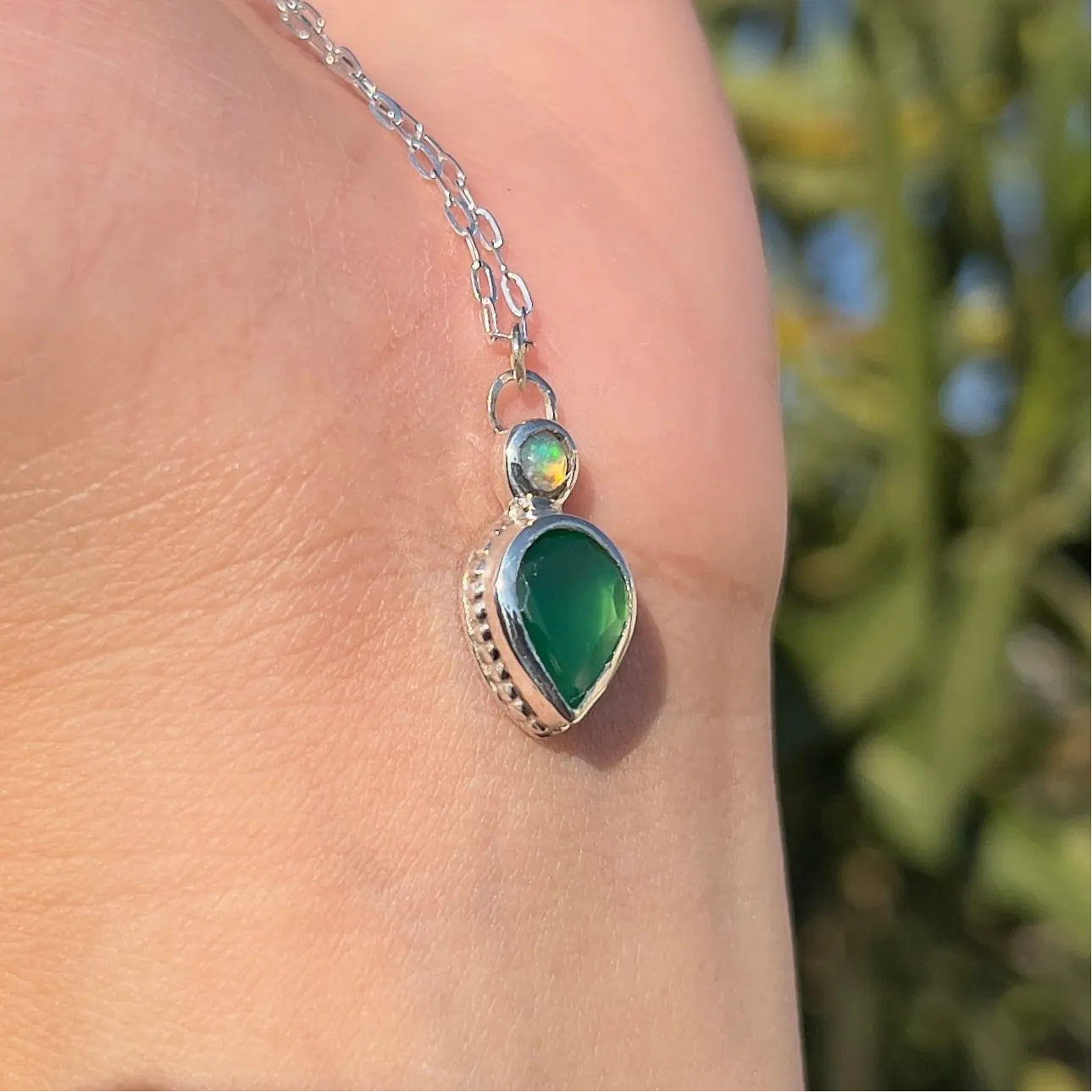Opal & Green Onyx Pendant 𓆙
