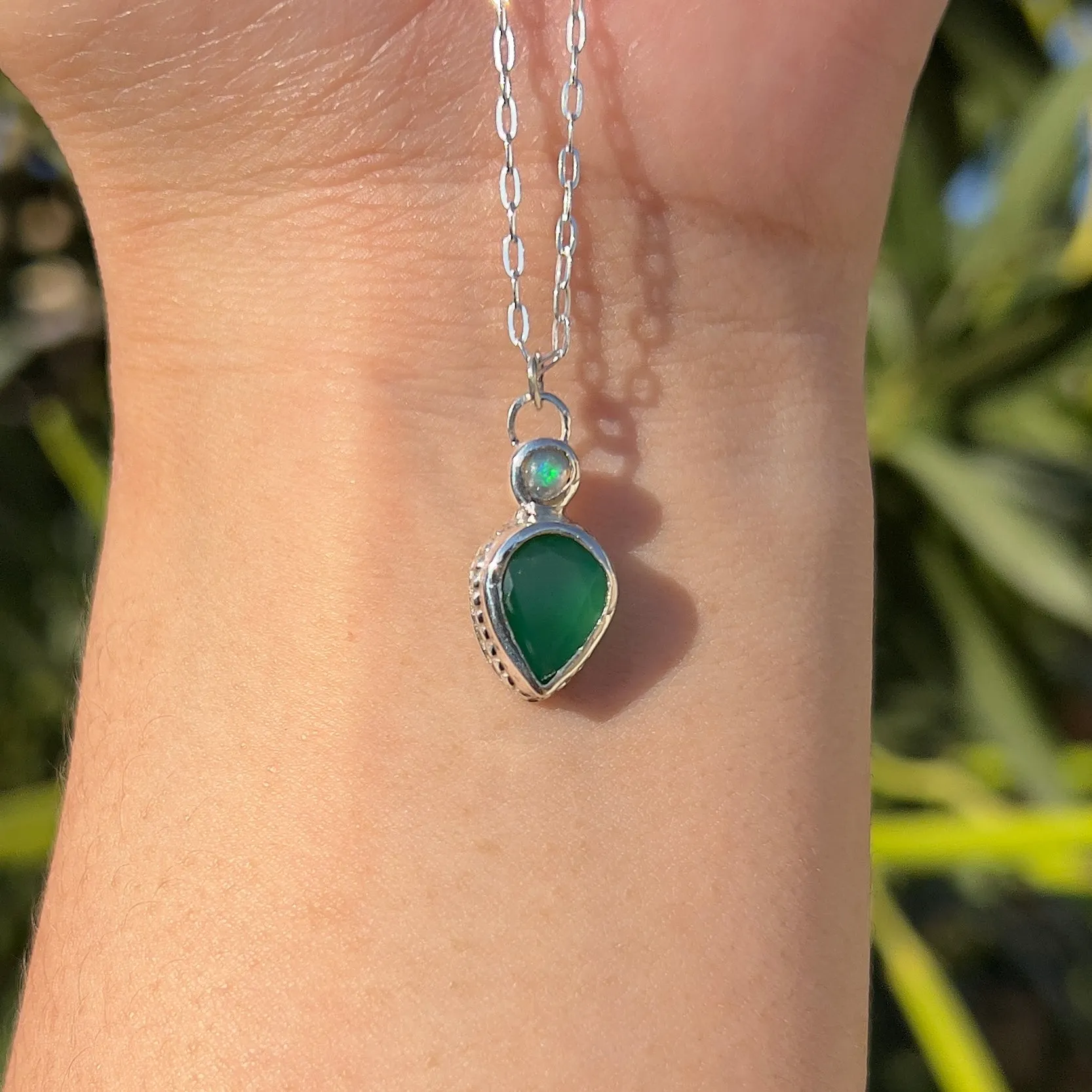 Opal & Green Onyx Pendant 𓆙
