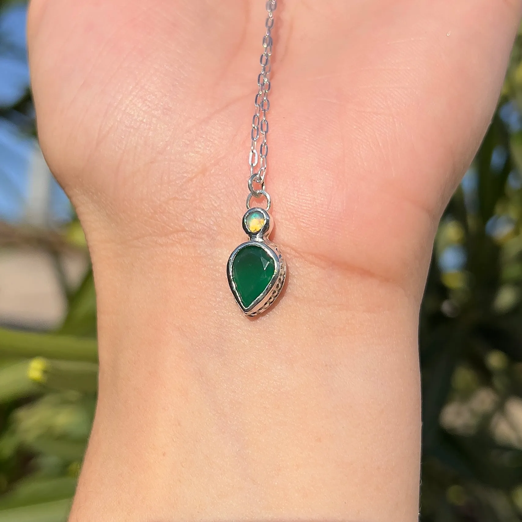 Opal & Green Onyx Pendant 𓆙