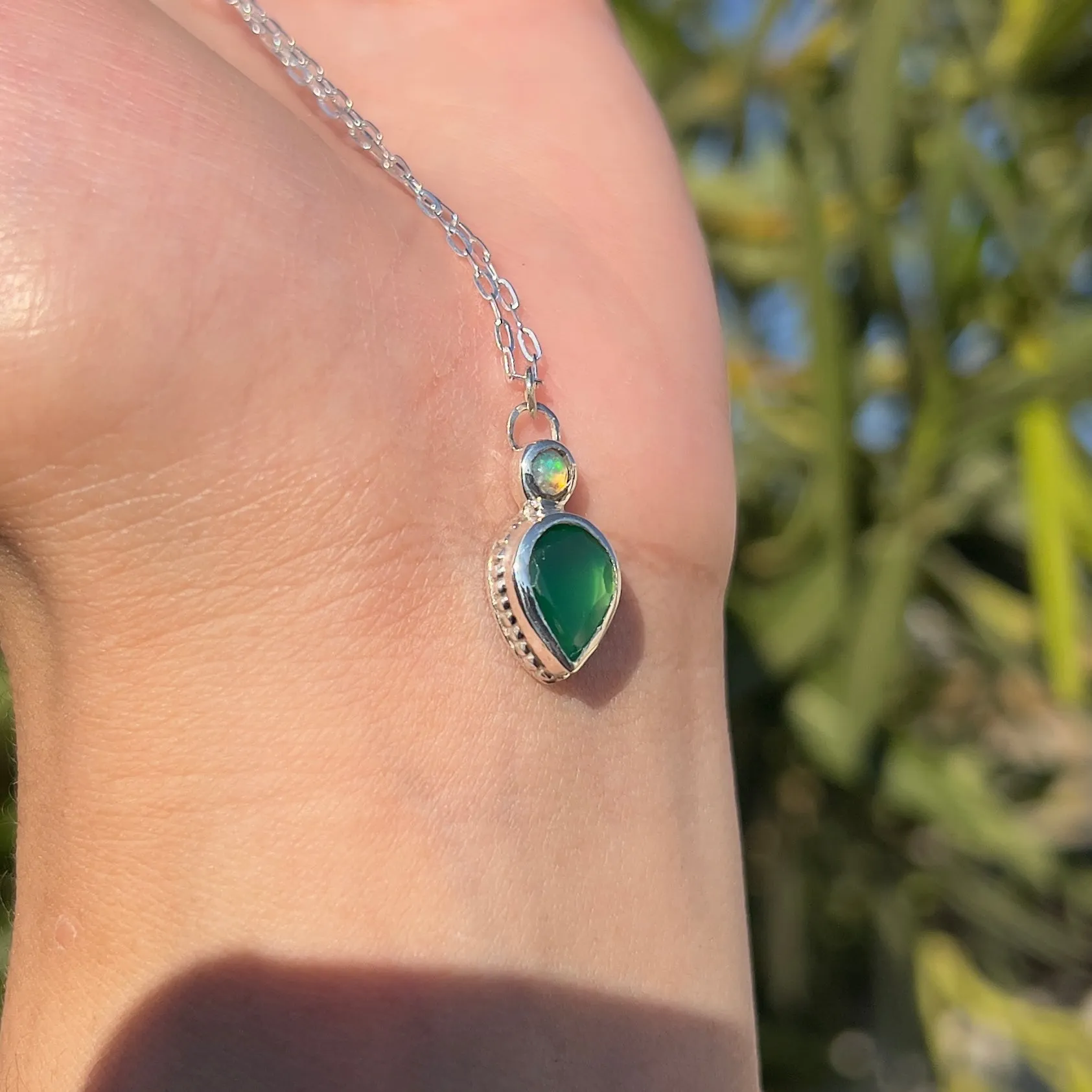 Opal & Green Onyx Pendant 𓆙