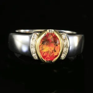 Orange Sapphire Ring In 14/18 karat Gold