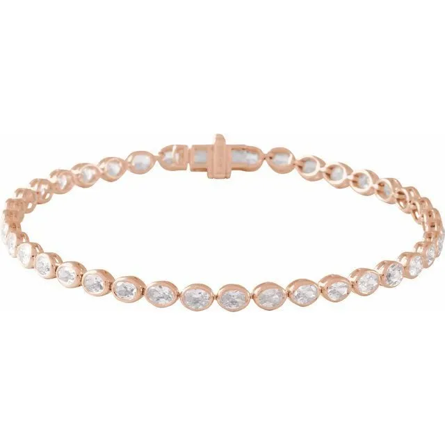 Oval Cut 4 9/10 CTW Lab-Grown Diamond Tennis Bracelet