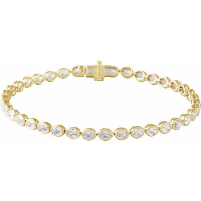 Oval Cut 4 9/10 CTW Lab-Grown Diamond Tennis Bracelet