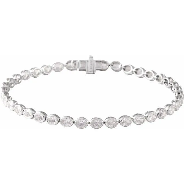Oval Cut 4 9/10 CTW Lab-Grown Diamond Tennis Bracelet