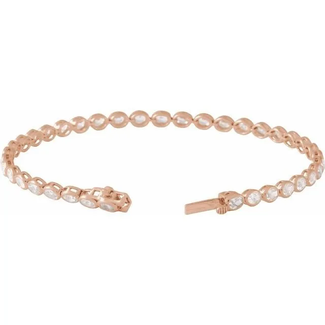 Oval Cut 4 9/10 CTW Lab-Grown Diamond Tennis Bracelet
