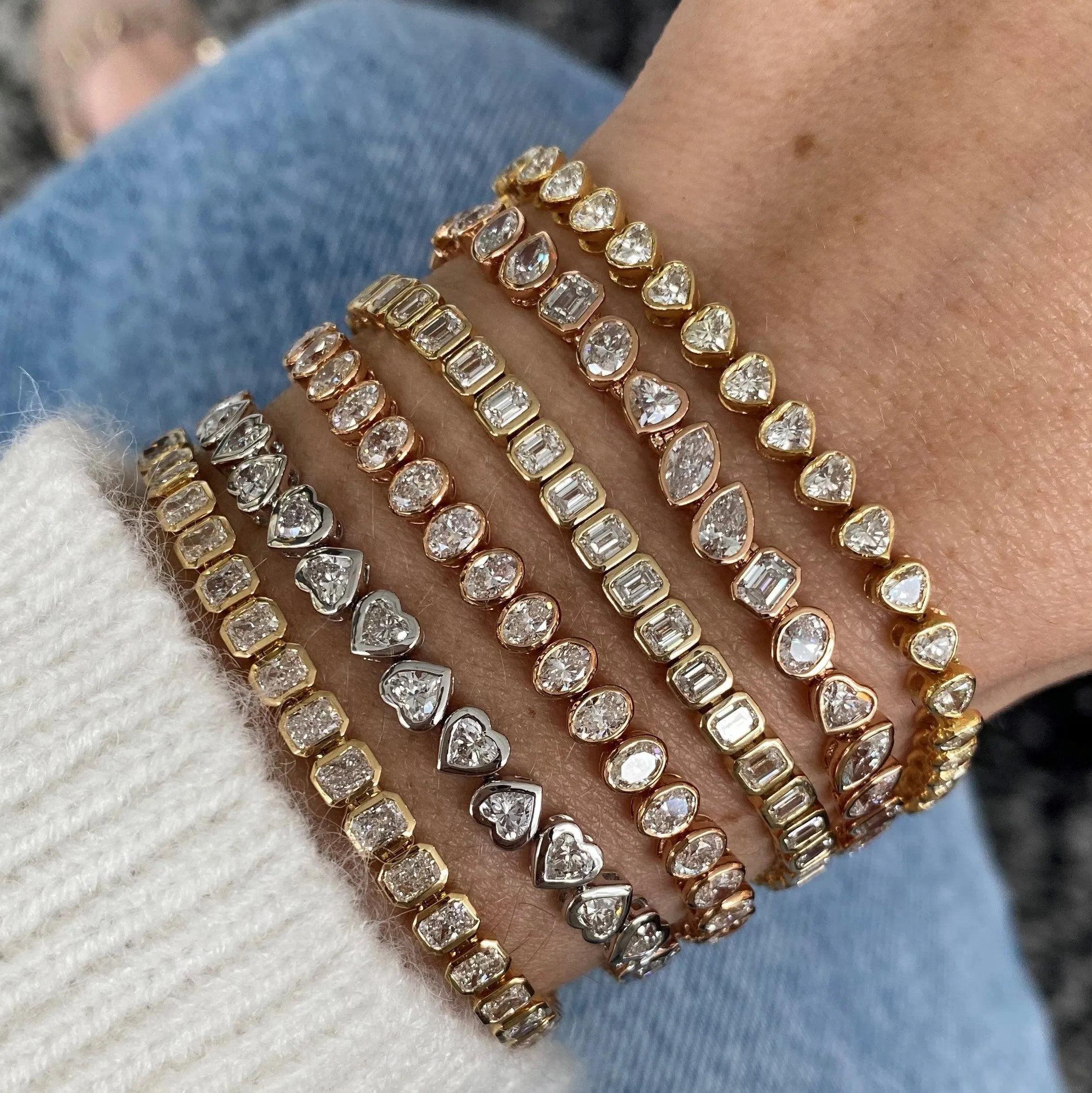 Oval Diamond Bezel Tennis Bracelet