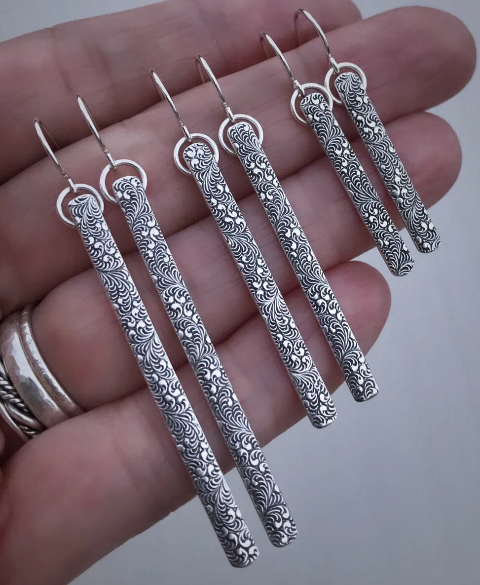 Paisley Bar Earrings-Long