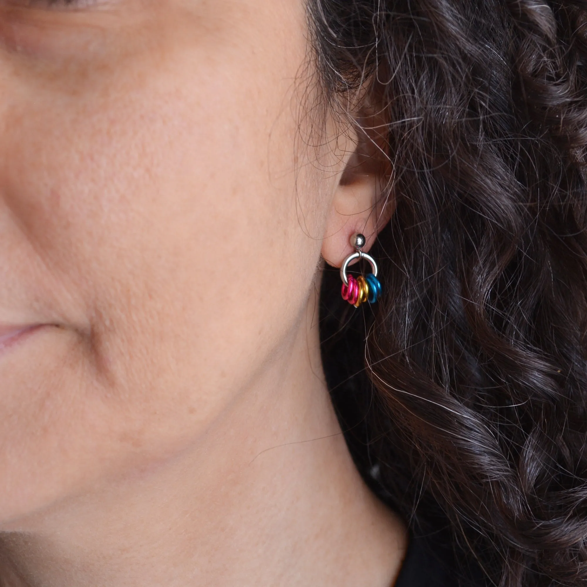 Pansexual Pride - Tiny Flag Earring Studs