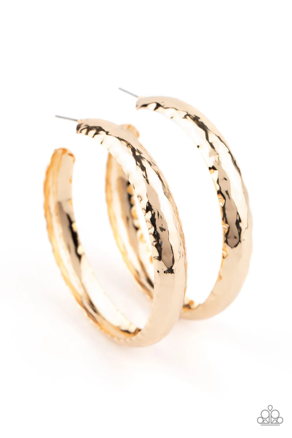 Paparazzi Check Out These Curves - Gold Hoop Earrings
