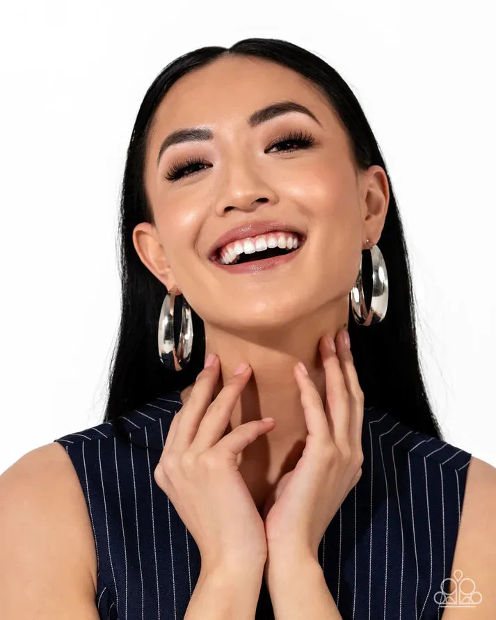 Paparazzi Gravity Generosity - Silver Earrings
