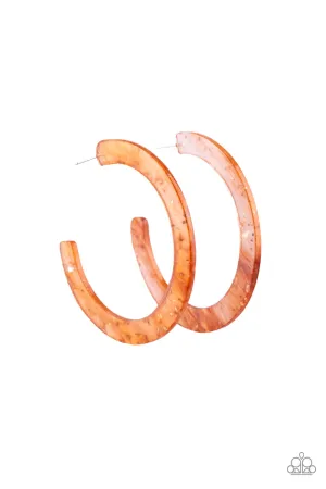 Paparazzi HAUTE Tamale - Copper Acrylic Earrings