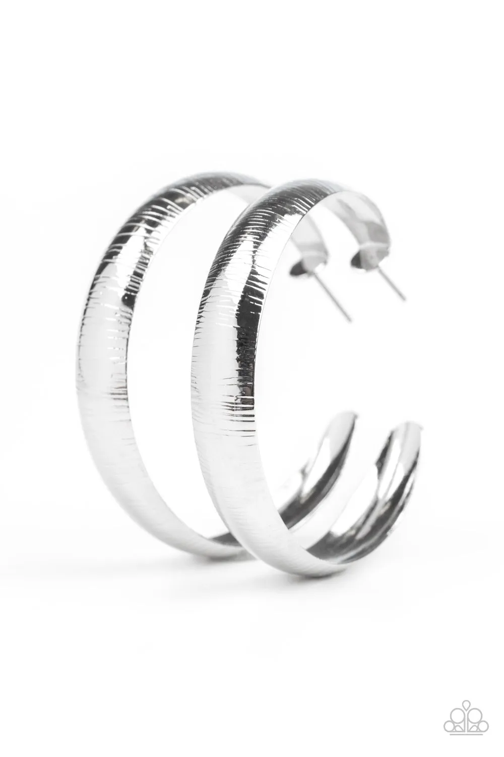 Paparazzi - Hoop Wild - Silver Earrings