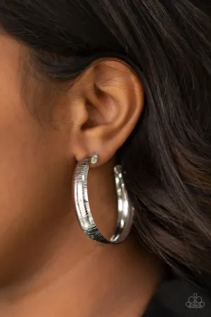Paparazzi - Hoop Wild - Silver Earrings