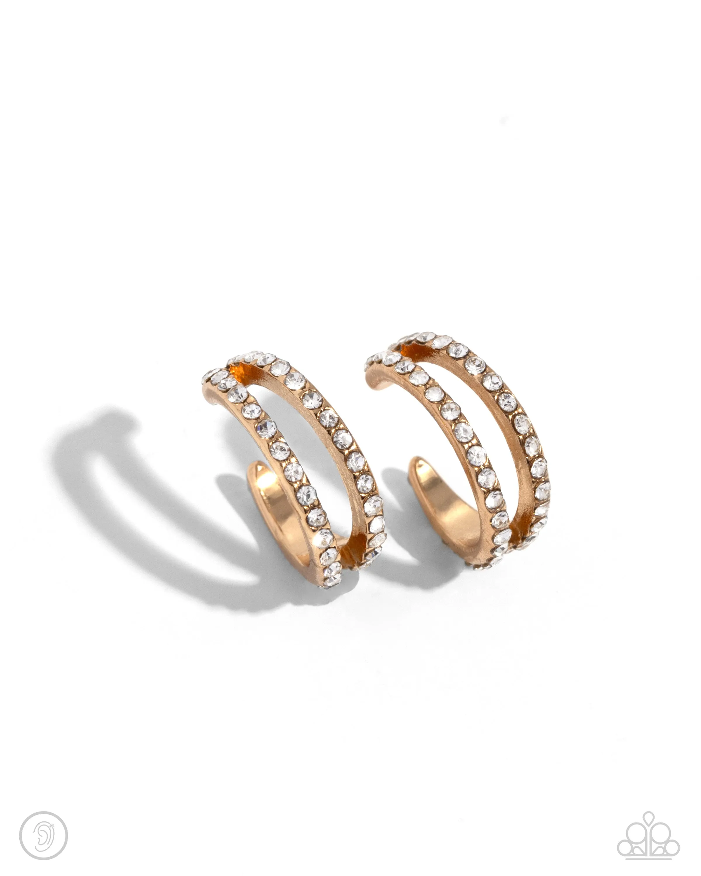 Paparazzi Monochromatic Mystique - Gold Ear Cuffs