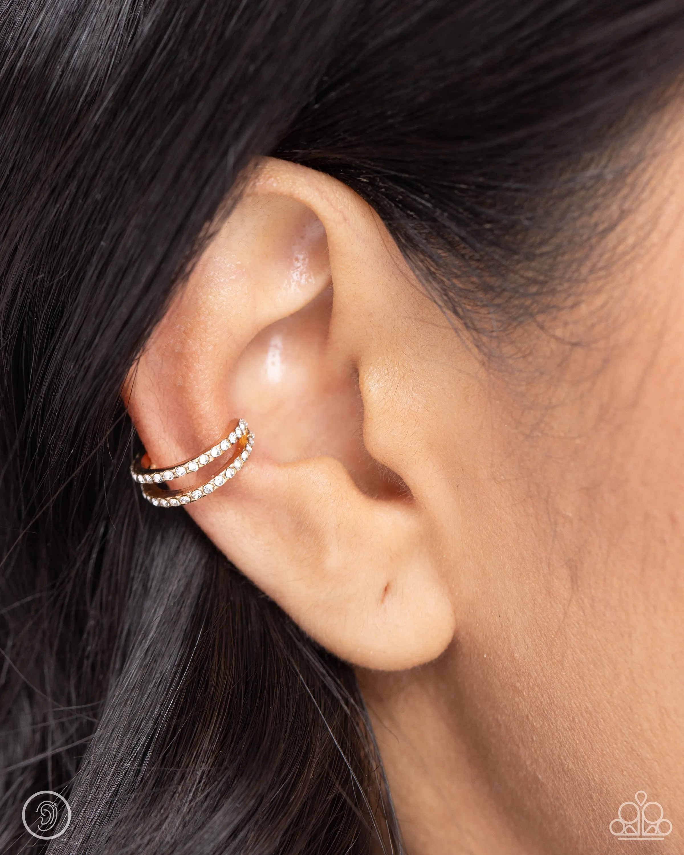 Paparazzi Monochromatic Mystique - Gold Ear Cuffs