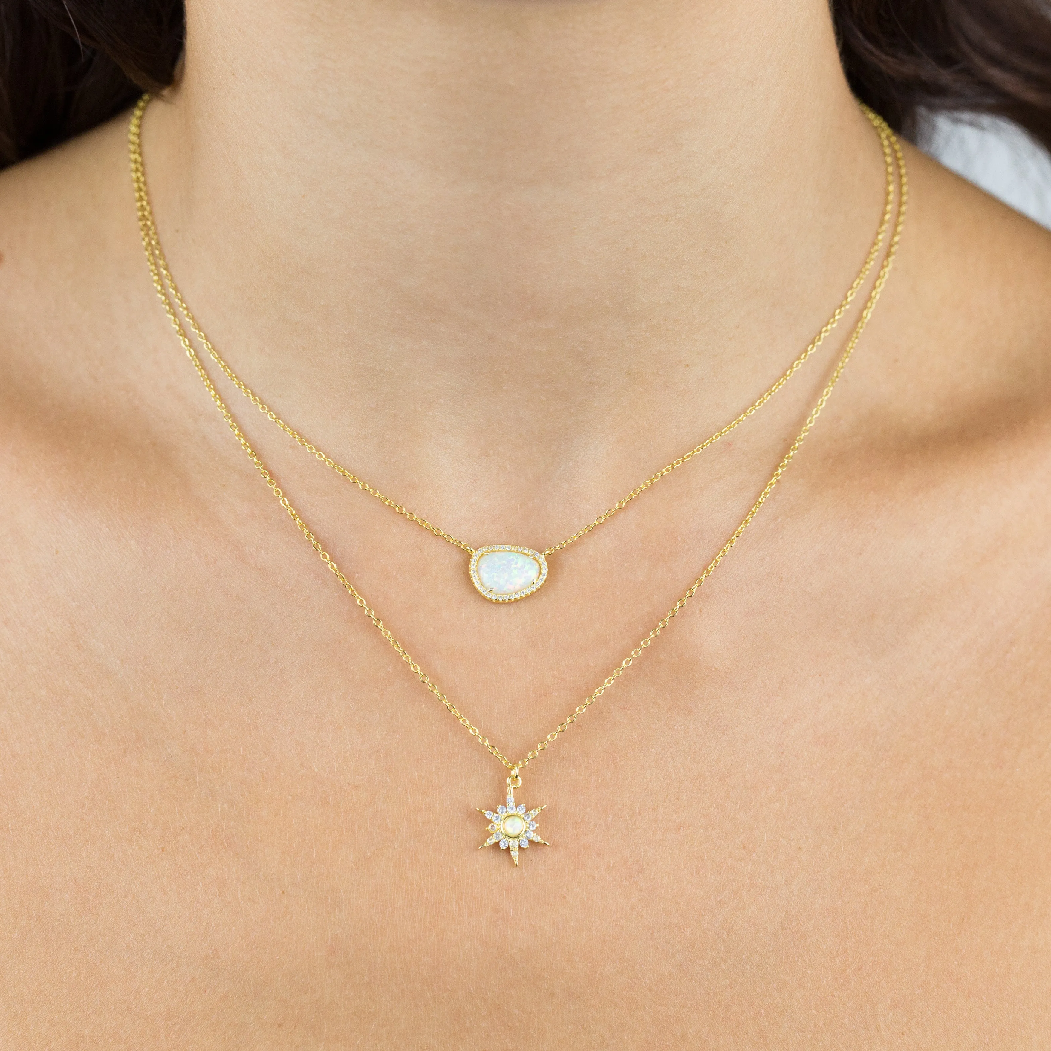 Pavé Opal Charm Necklace