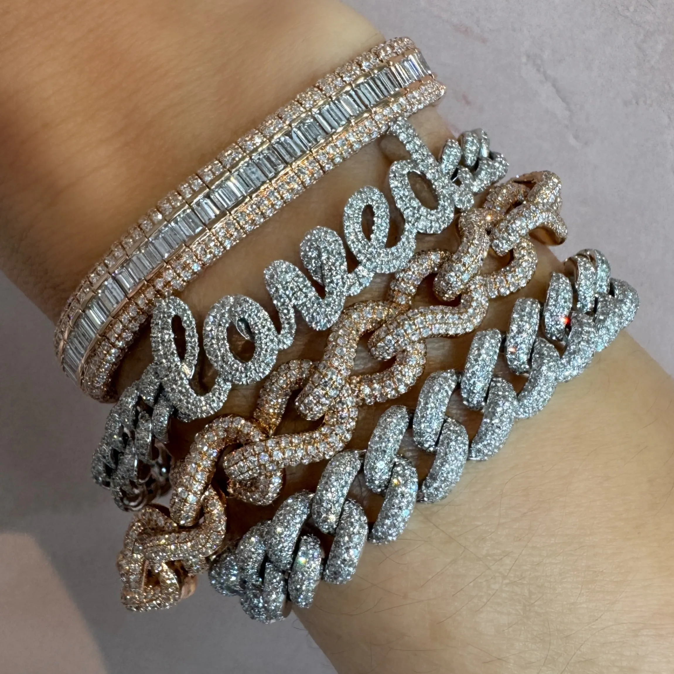 Pave Diamond Scales Stretch Bracelet