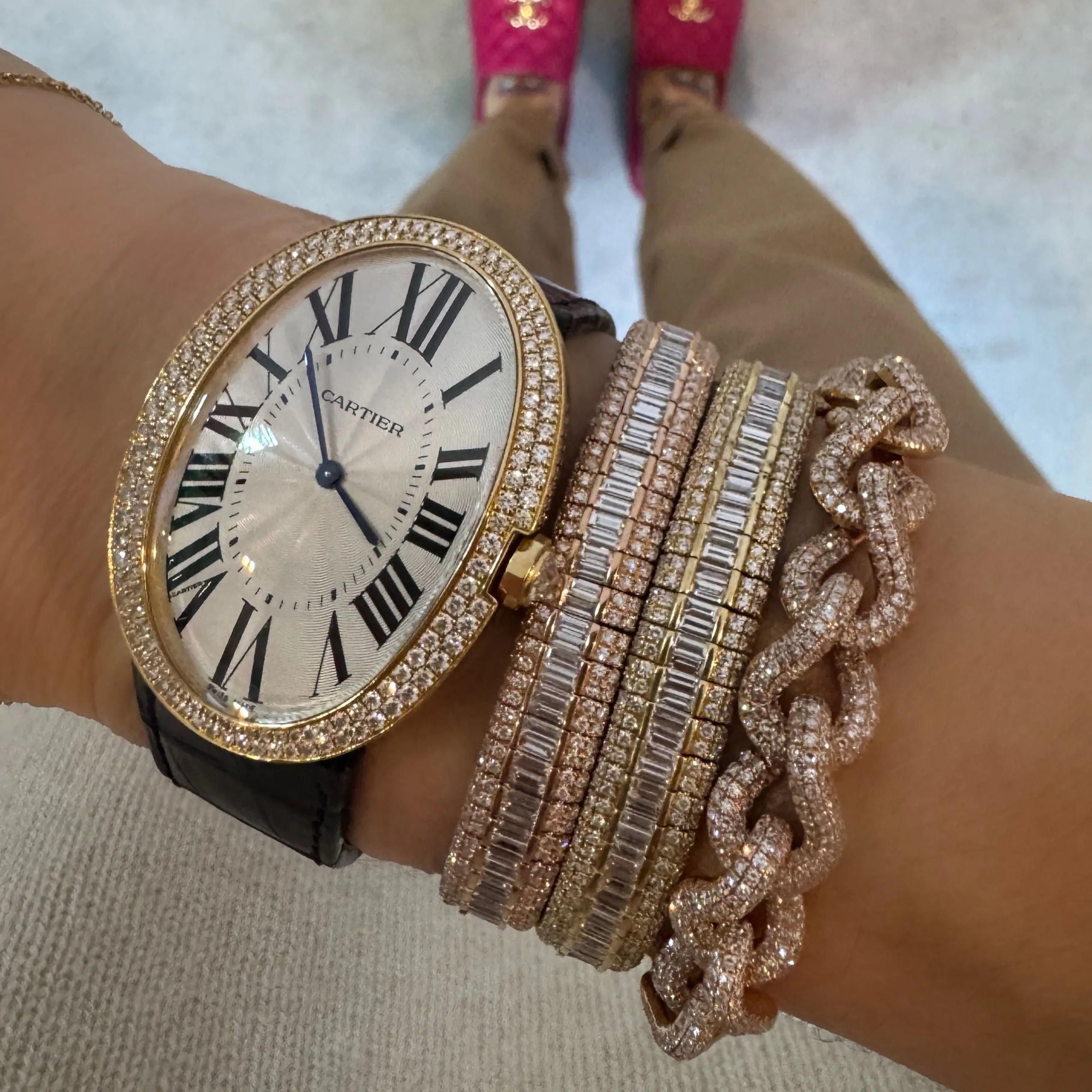 Pave Diamond Scales Stretch Bracelet
