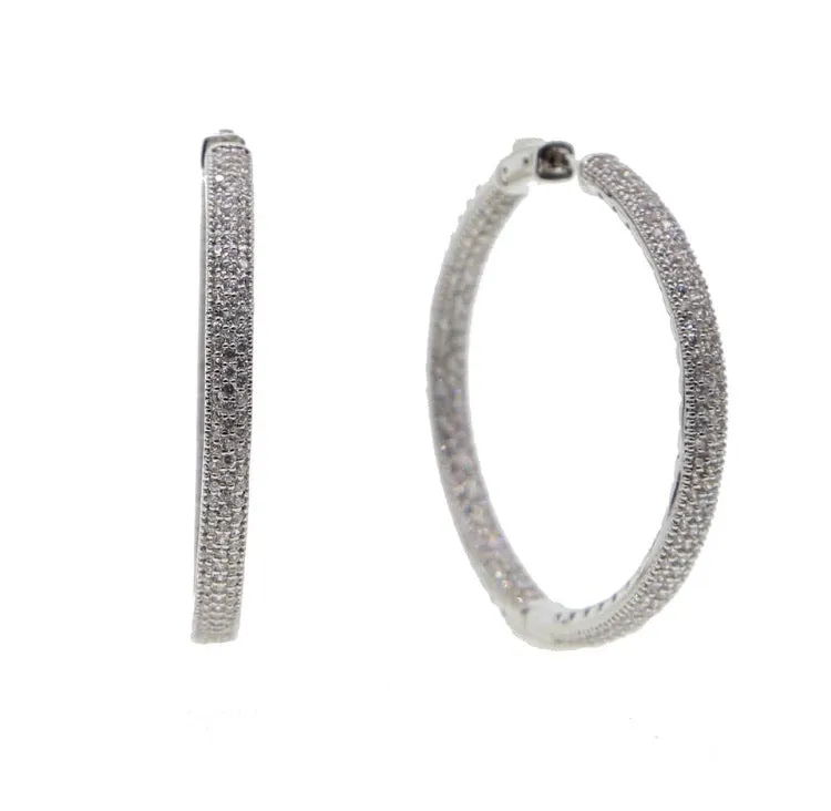Pave’ Diamontage Hoop Earrings