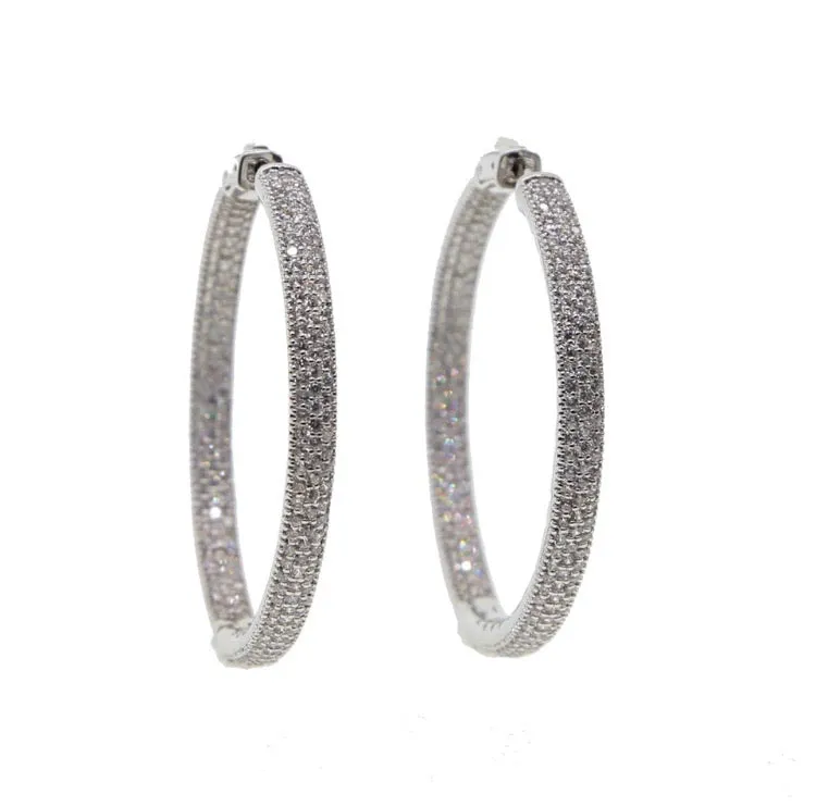 Pave’ Diamontage Hoop Earrings