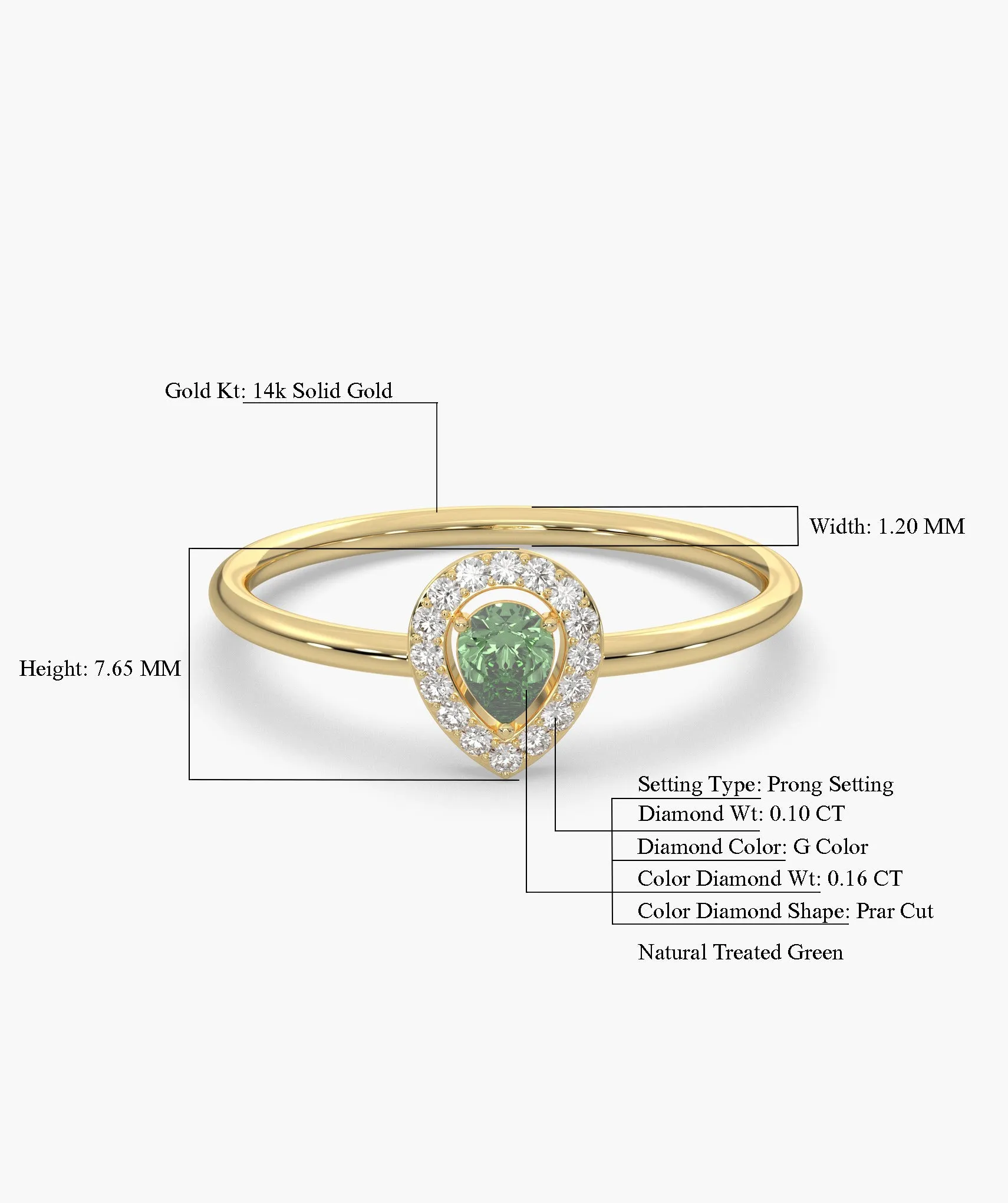 Pear Cut Halo Setting Fancy Ring
