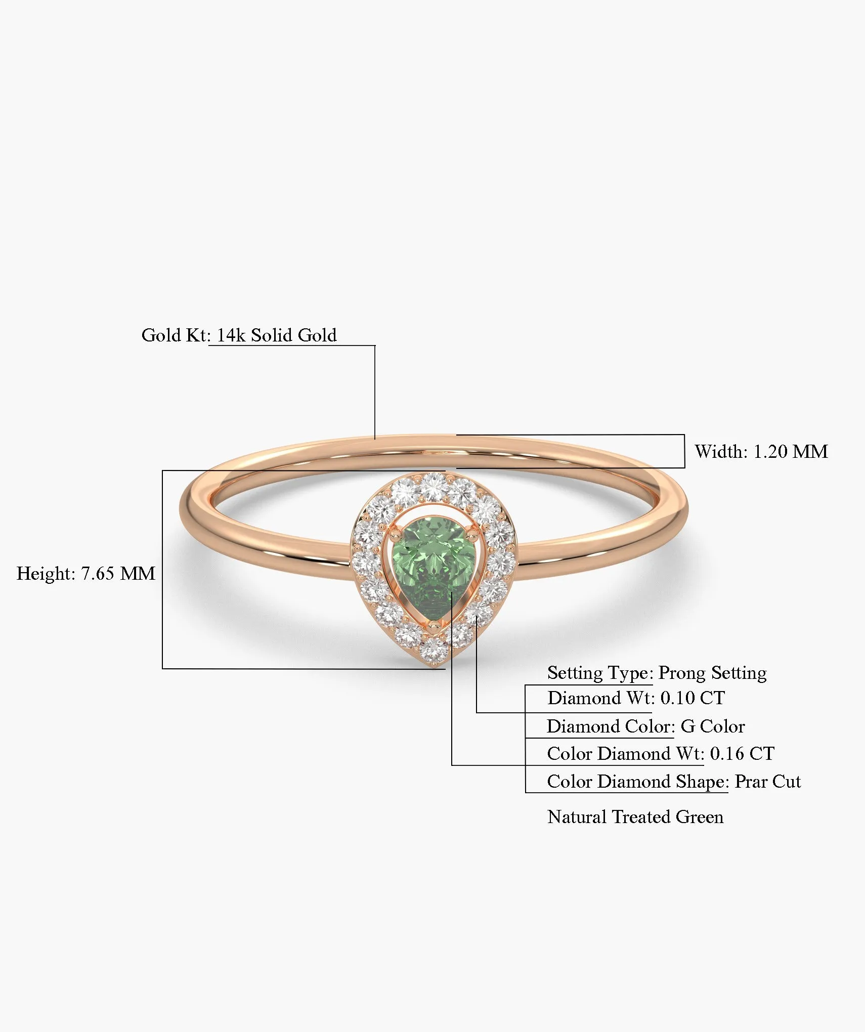 Pear Cut Halo Setting Fancy Ring