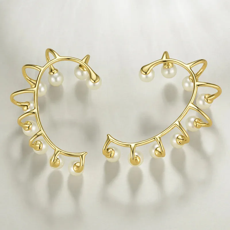 PEARL CLAW CUFF EARRINGS