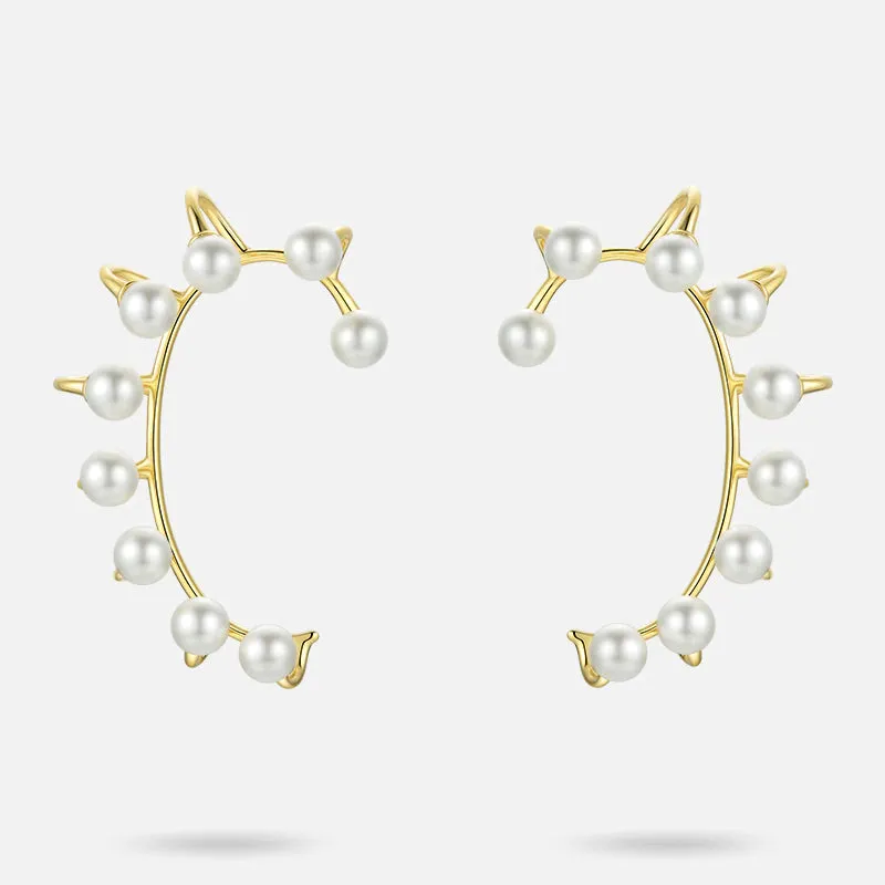 PEARL CLAW CUFF EARRINGS