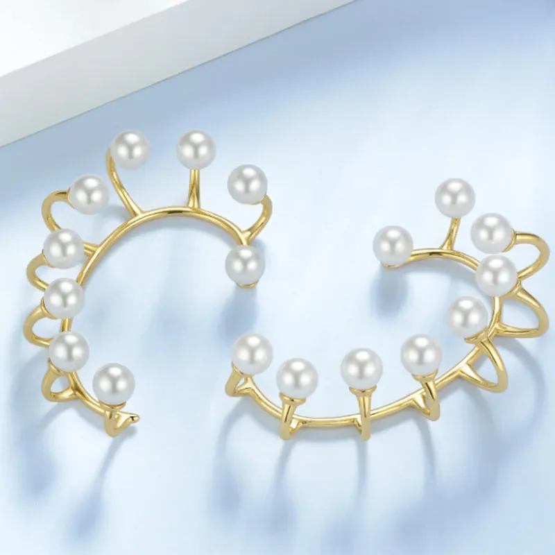 PEARL CLAW CUFF EARRINGS