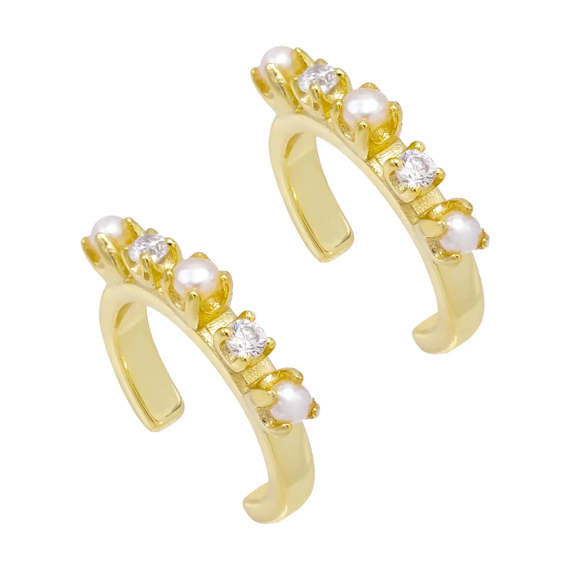 Pearl CZ Ear Cuff Combo Set