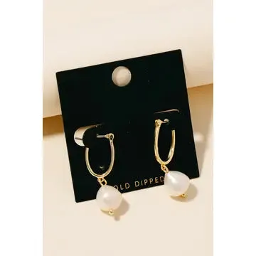 Pearl Hoop Earrings