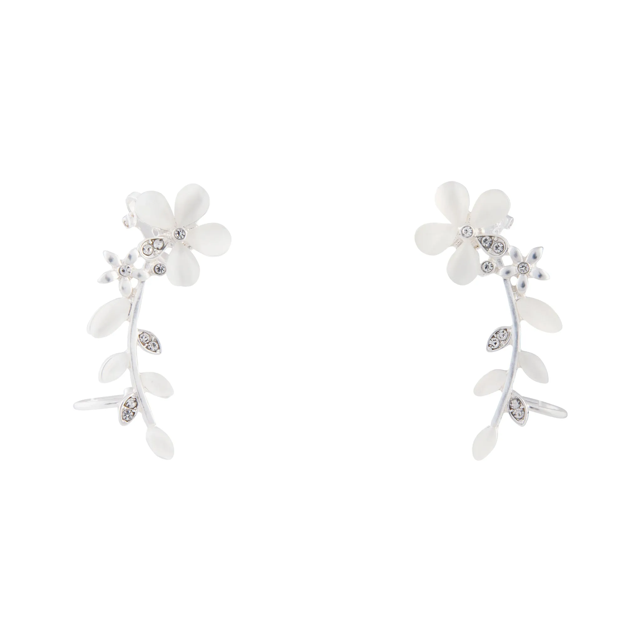 Pearlised Jewel Flower Vine Ear Cuff Two Pack