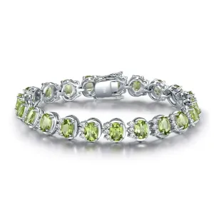 Peridot 925 Sterling Silver Tennis Bracelet Jewelry